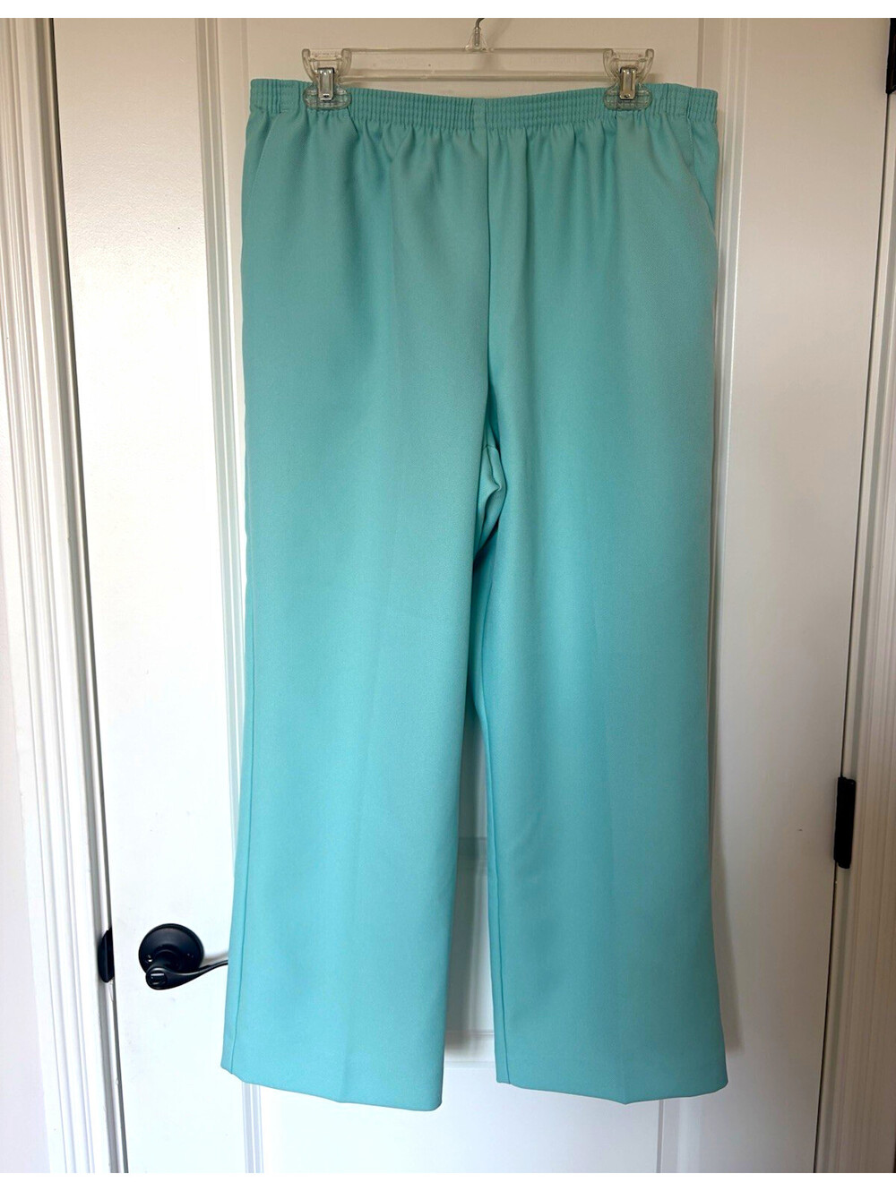 Alfred Dunner Blue Dress Pants Womens 16P Petite Pull-On Elastic Waist Twill